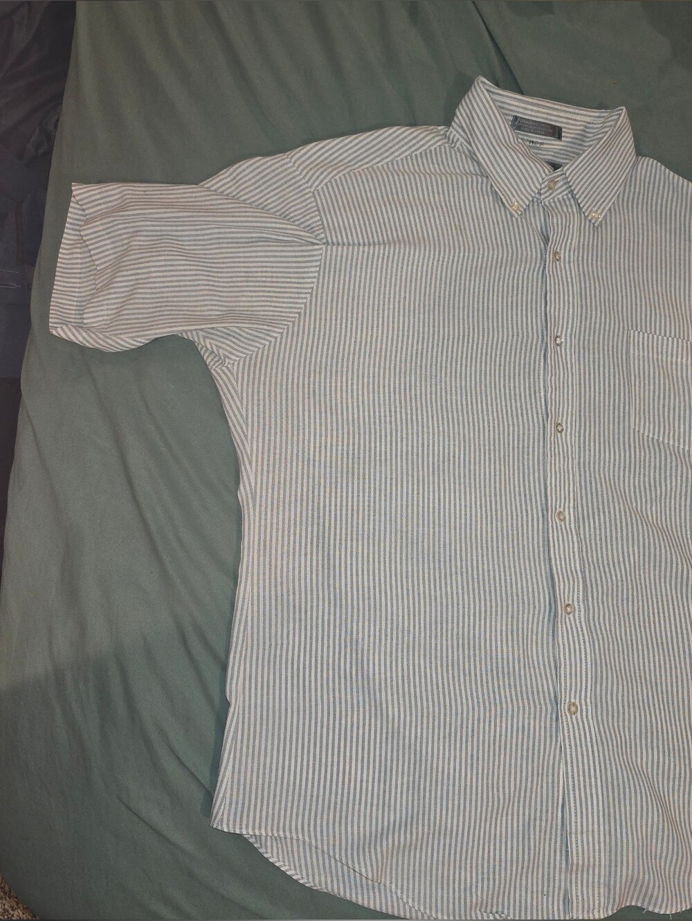 Harbour CLASSICS Men's Blue & White Striped Button-Down Short-sleeve Shirt 15.5